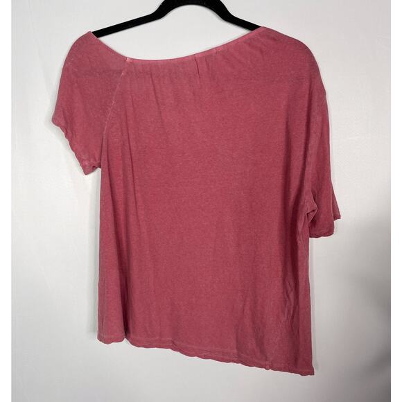 LA Made XSmall Pink Sylvie Off The Shoulder Tee Tshirt Linen Cotton Short Sleeve - Picture 2 of 11